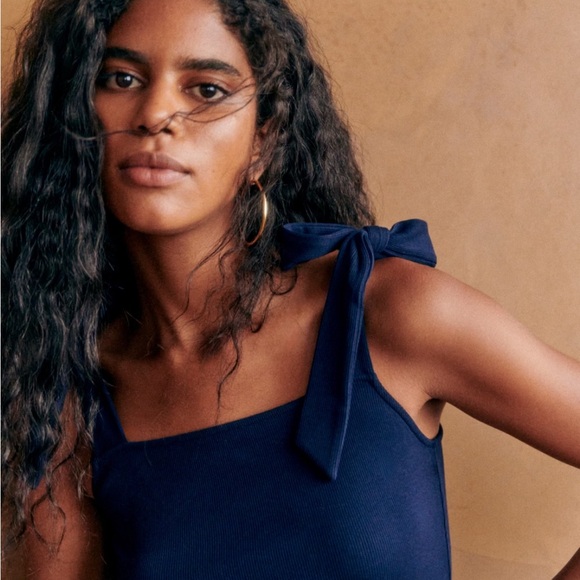 Sezane Evie dress in navy - Picture 4 of 10